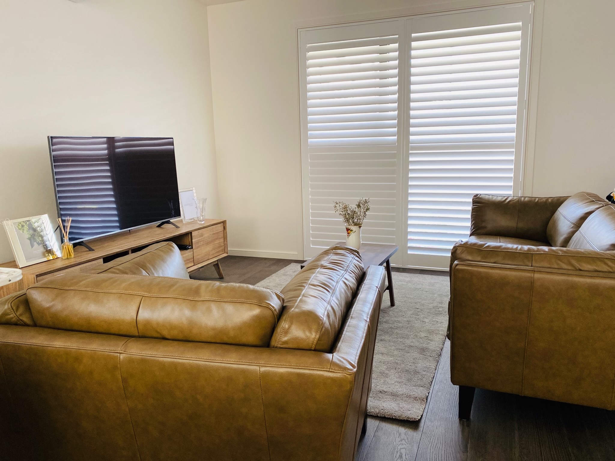 Extra Large Plantation Shutters for a featured living room window in Blackburn