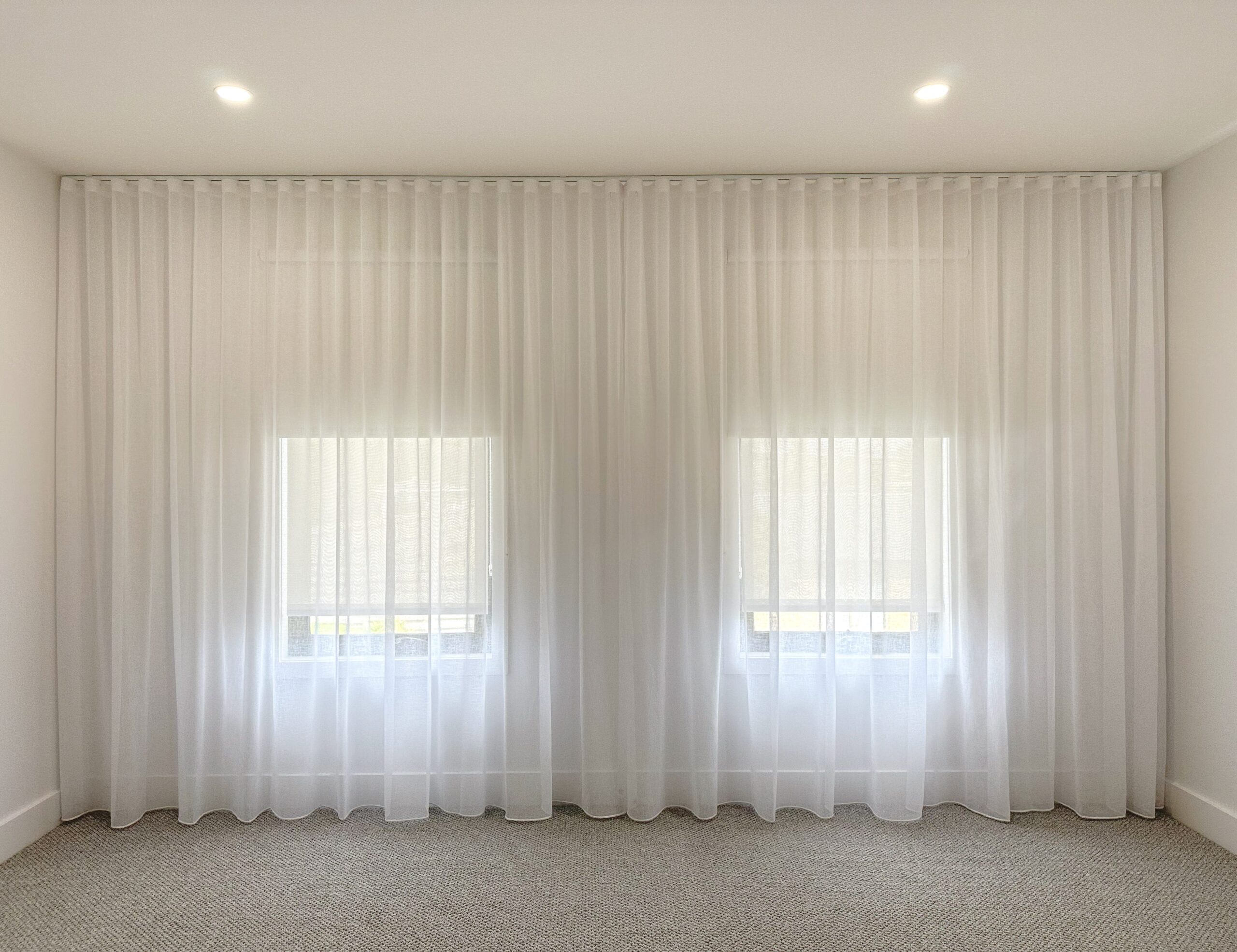 Sheer Curtains with Center Opening for a Master Bedroom in a newly built house in Chirnside Park