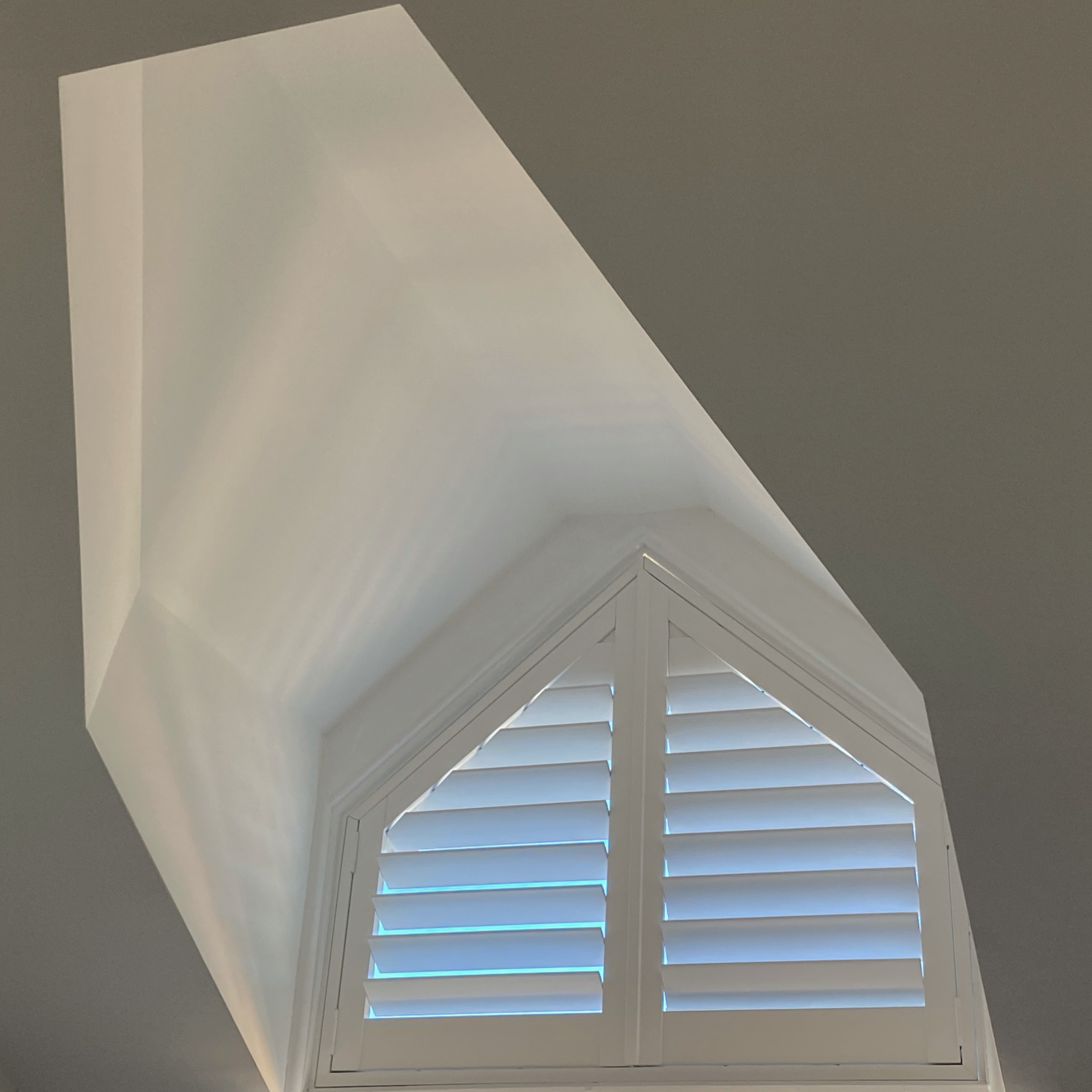 Special Shaped Plantation Shutters for a family home in Hampton, Melbourne