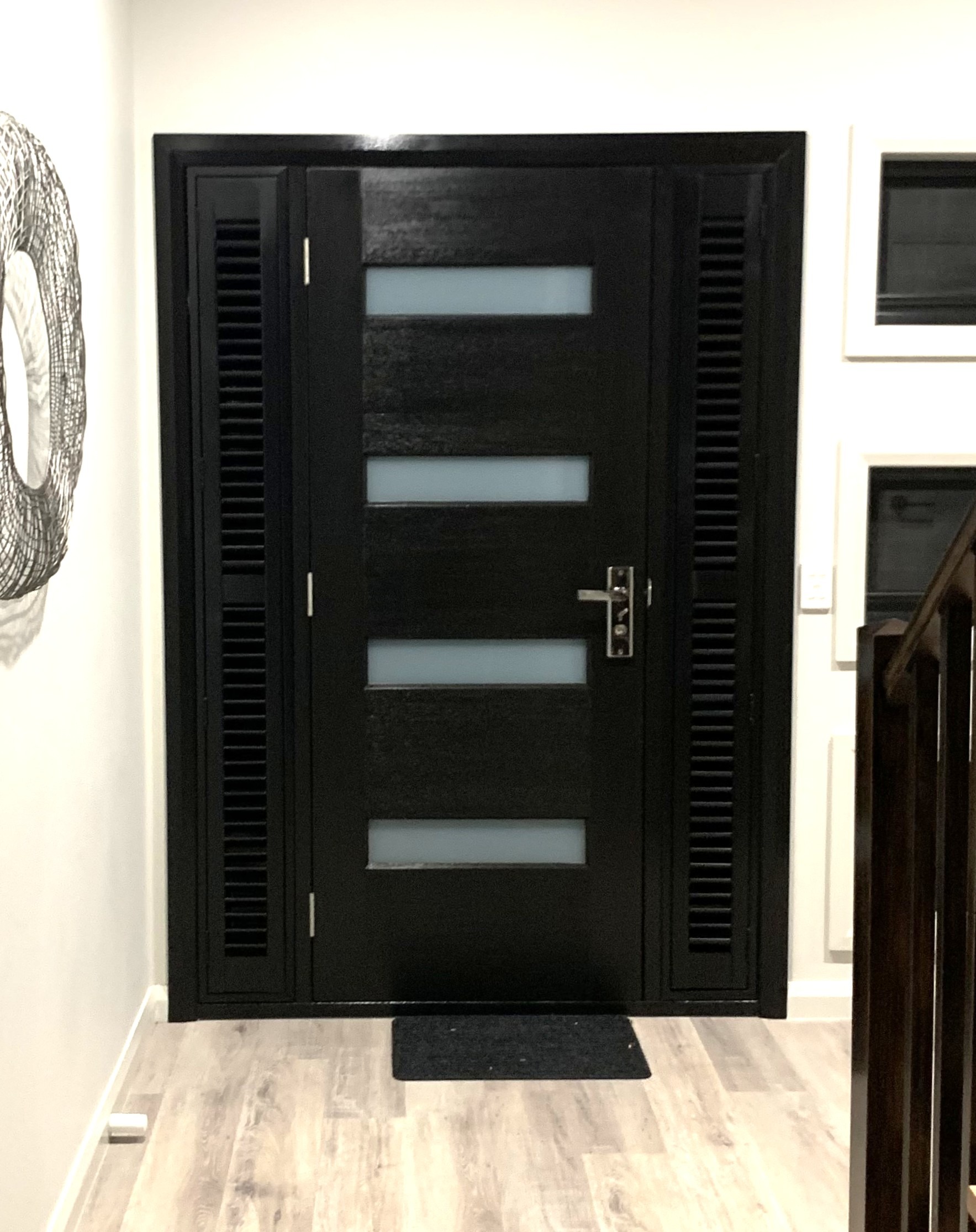 Basswood Timber Plantation Shutters in Black