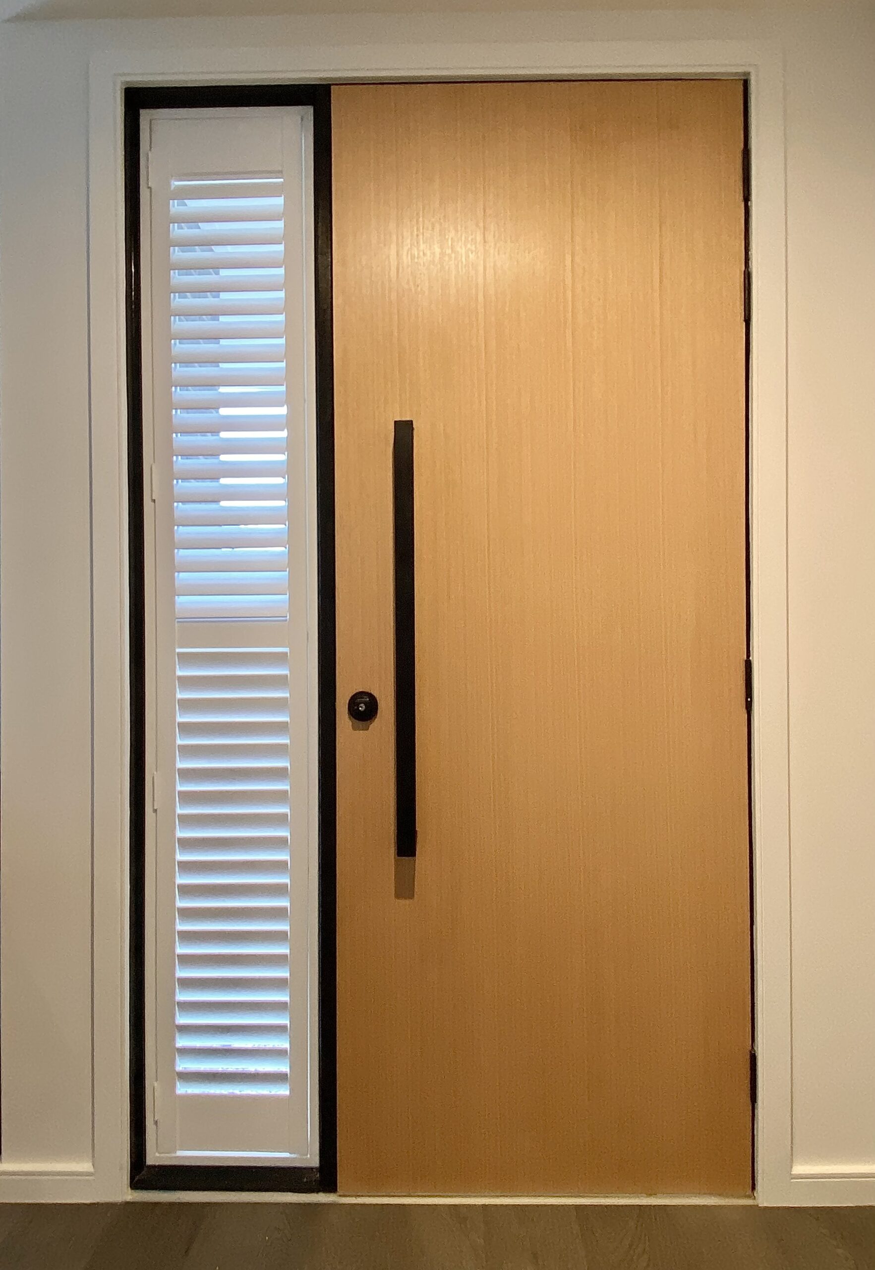 Plantation Shutter for the Entrance Window