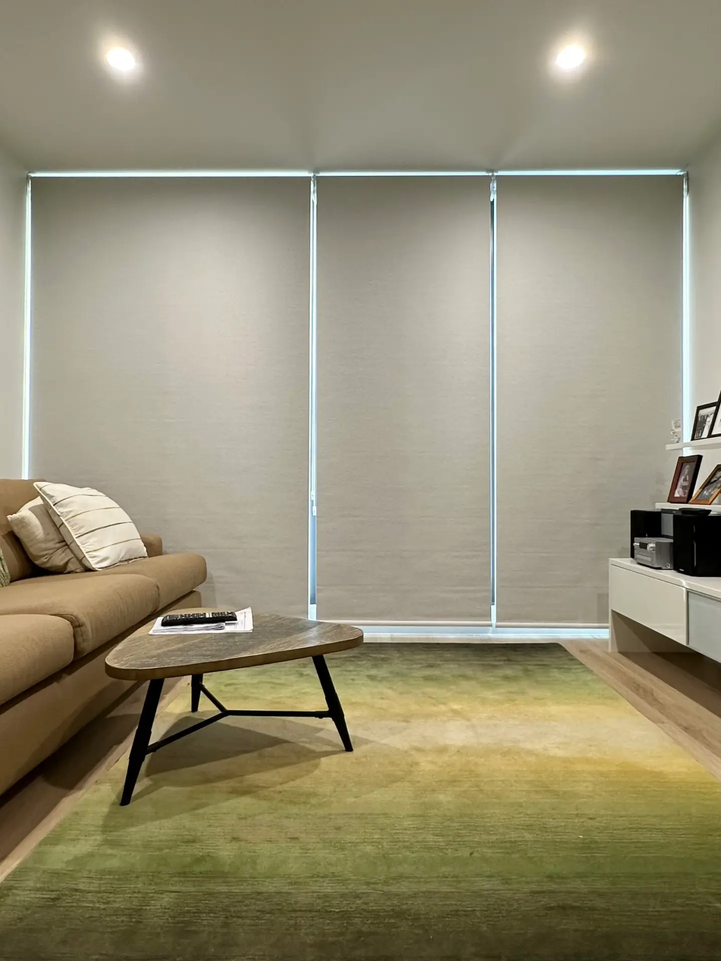 Double | Dual Roller Blinds for an apartment | balcony sliding door.