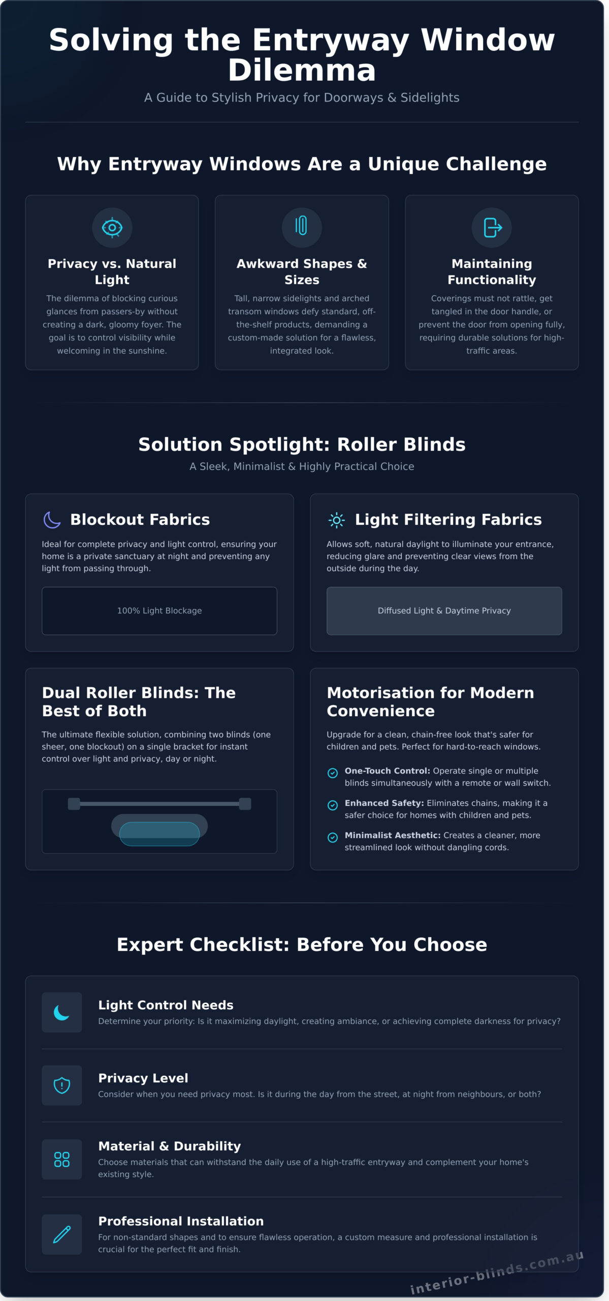 Doorway Window & Sidelight Solutions: 5 Stylish Treatment Ideas - Infographic