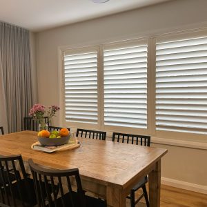 PVC Plantation Shutters and Sheer Curtains for a family home in Mentone, Melbourne